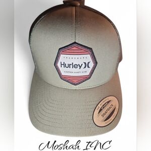 Hurley Pacific Patch Trucker Snapback Hat – Sage Green/Black – 1999 Logo